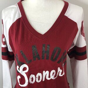 Touch by Alyssa Milano Womens Oklahoma Sooners NCAA VNeck T-Shirt Size Large